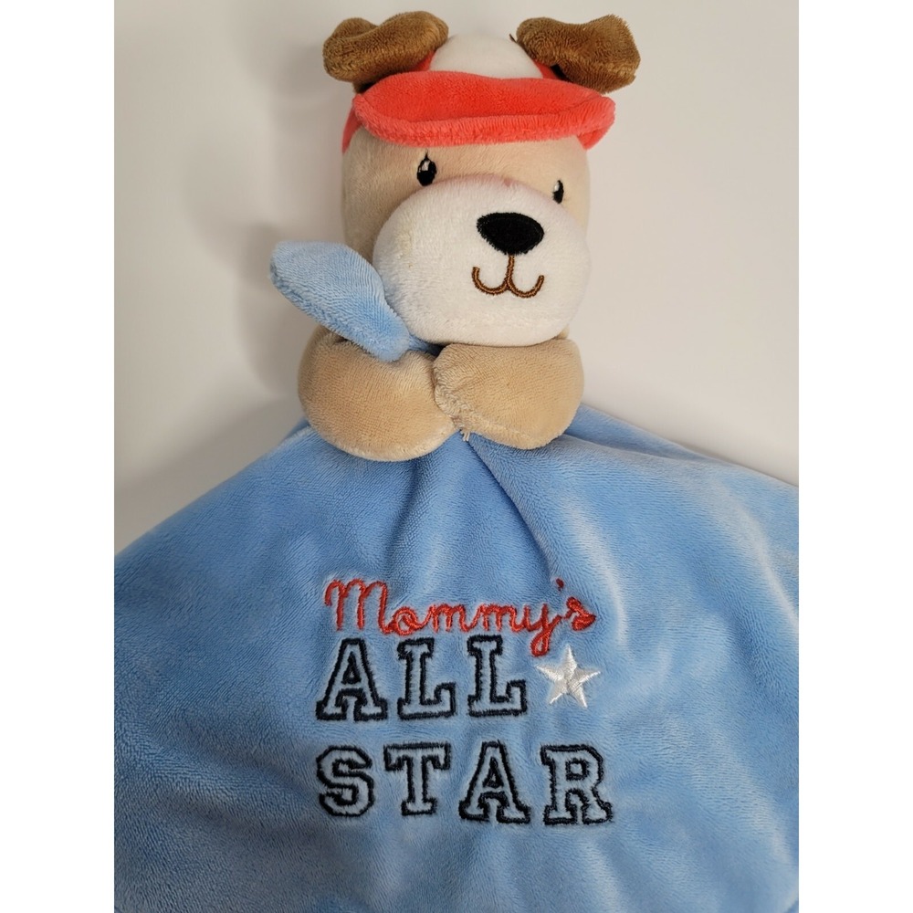 OKIE DOKIE Blue Mommy's All Star Rattle Infant Security Lovey Blanket 15 X 15